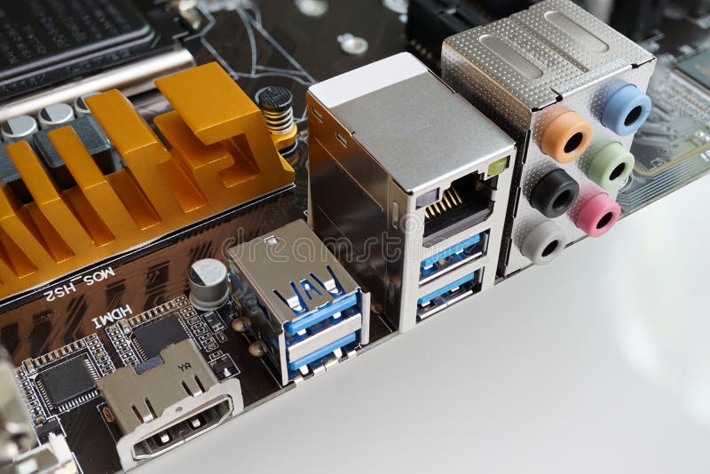 Computermotherboardnahaufnahme stockfotos