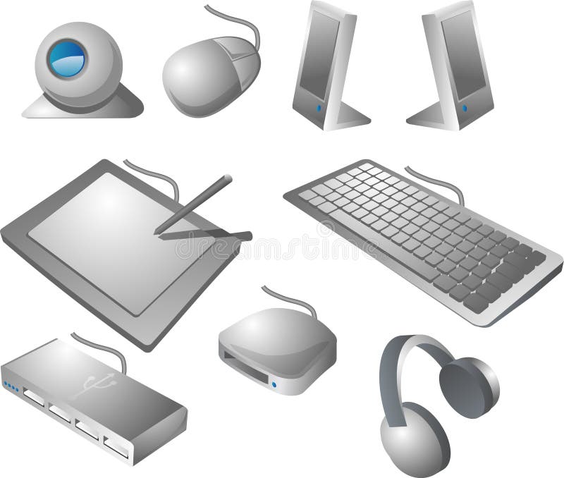 Computerperipheriegeräte vektor abbildung Computerperipheriegeräte vektor abbildung