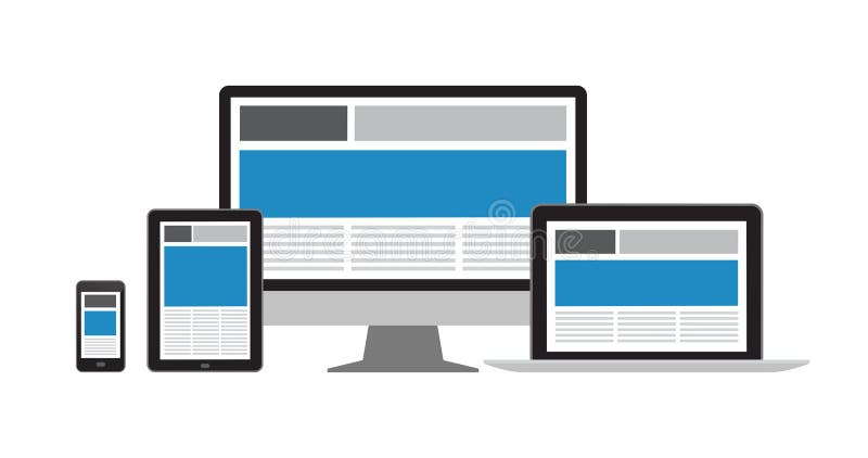 Computers and mobile devices vector illustration