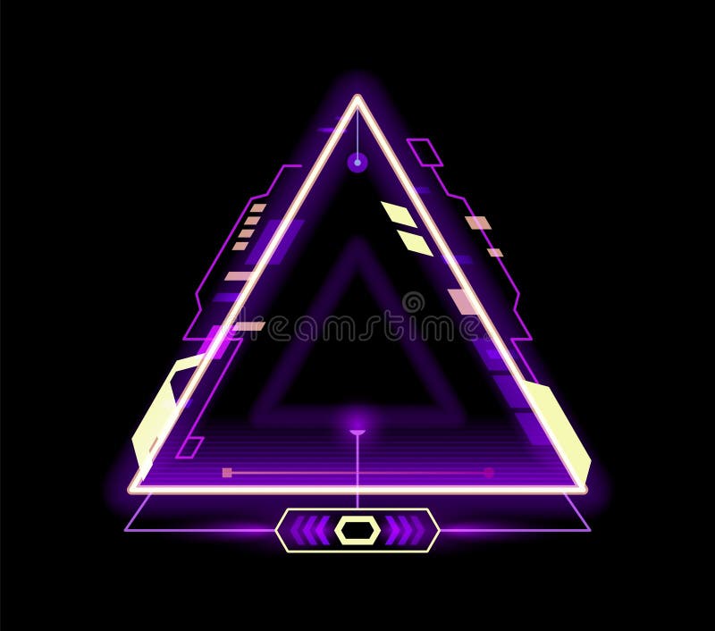 Computerspiel futuristische Neon HUD Design Frame stock abbildung
