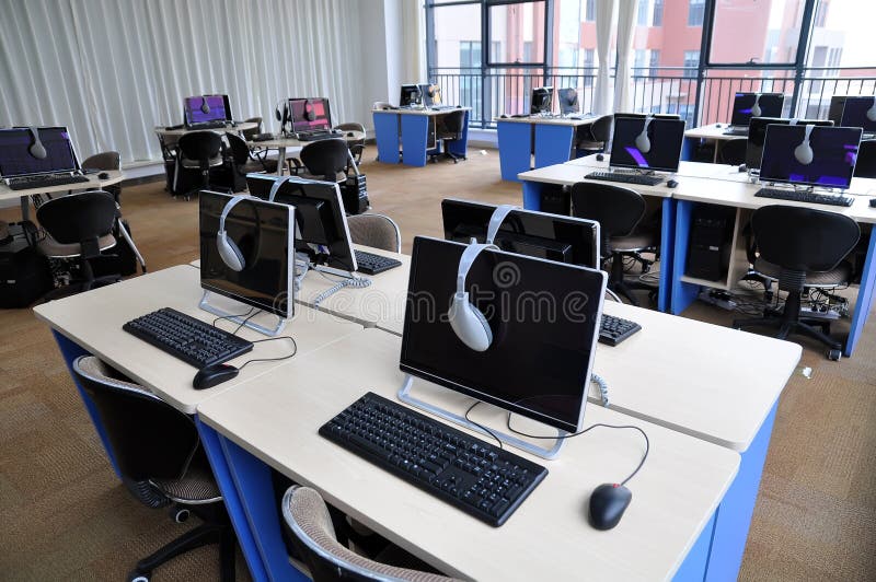 Computerzaal stock afbeelding Computerzaal stock afbeelding