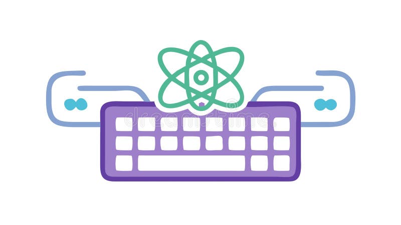 Computing Power & Atomic Science Integration, vector design Generative AI royalty free illustration