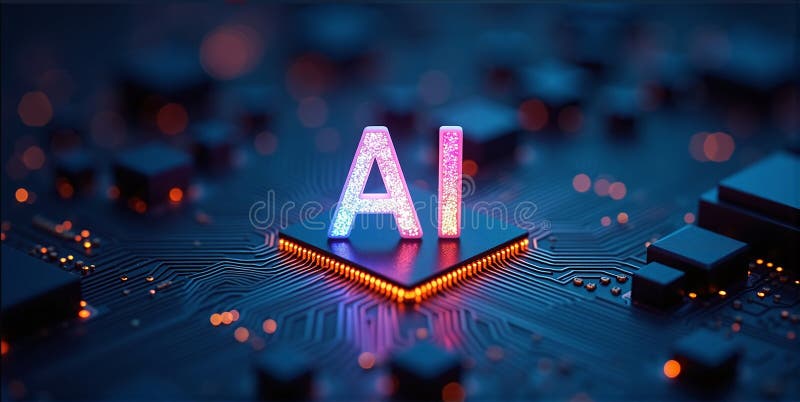 Computing power through high-performance processors for calculation with artificial intelligence, efficiency of algorithms vector illustration