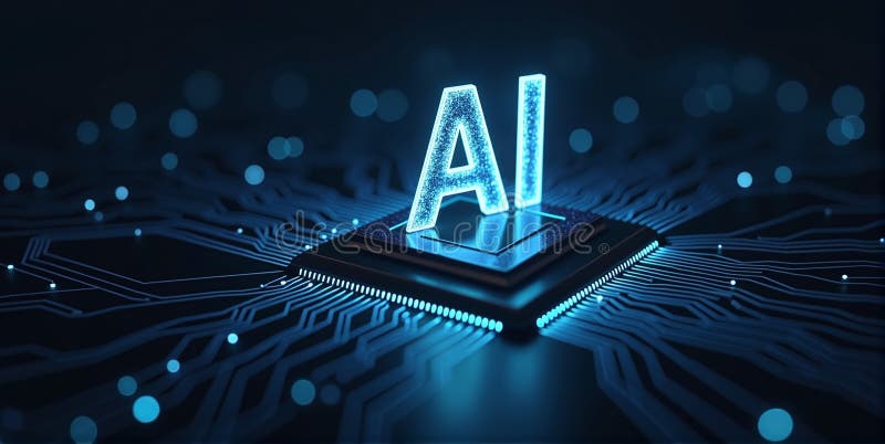 Computing power through high-performance processors for calculation with artificial intelligence, efficiency of algorithms vector illustration