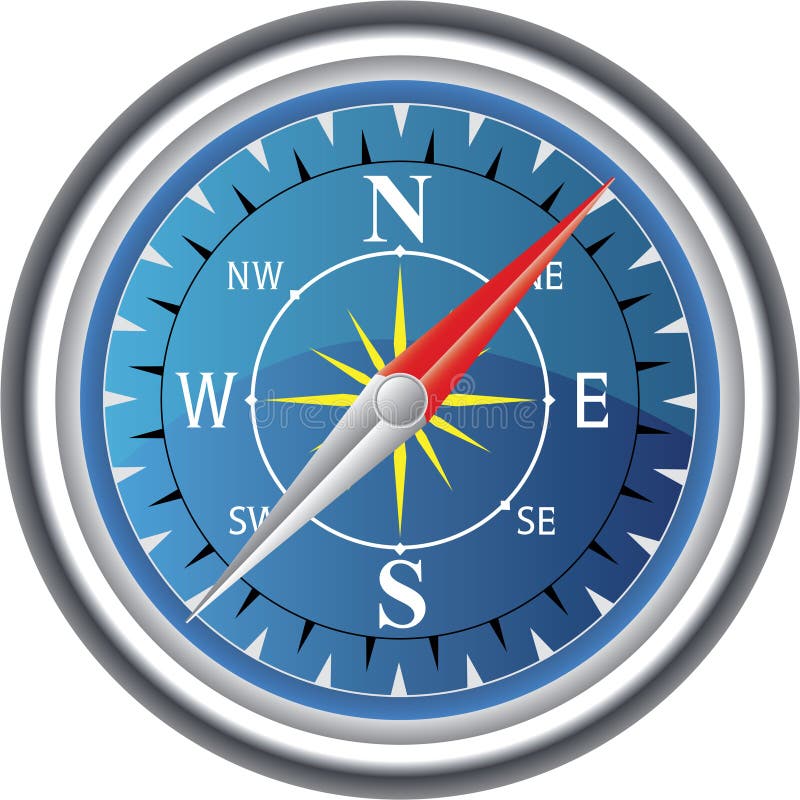Highly detailed compass illustration on a white background. Highly detailed compass illustration on a white background.