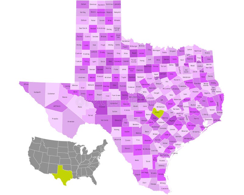 Comtés du Texas illustration de vecteur Comtés du Texas illustration de vecteur