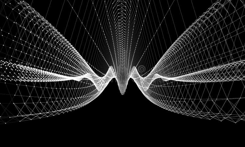 Comunicazione astratta del fondo del cavo Concetto futuristico scientifico E illustrazione di stock Comunicazione astratta del fondo del cavo Concetto futuristico scientifico E illustrazione di stock