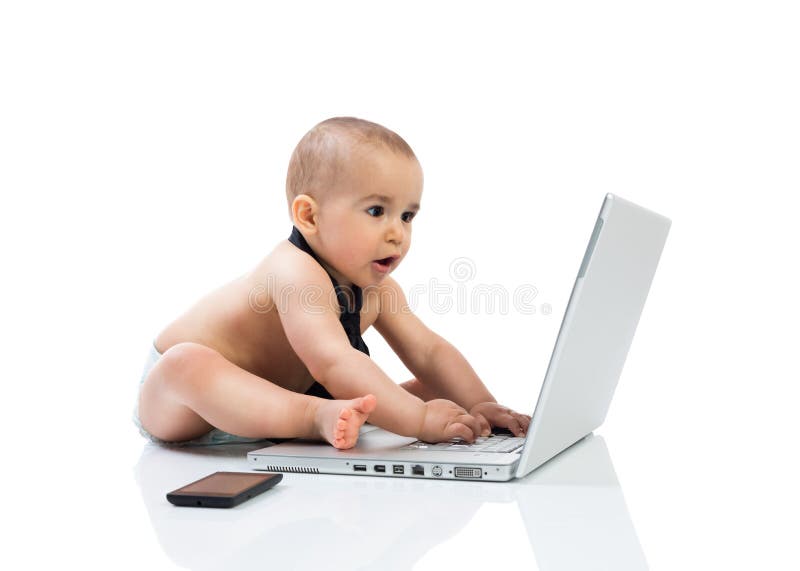 Comunicazione tecnologica del bambino fotografia stock libera da diritti Comunicazione tecnologica del bambino fotografia stock libera da diritti