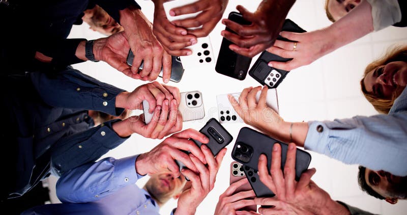 Comunicação online de mídia social imagens de stock