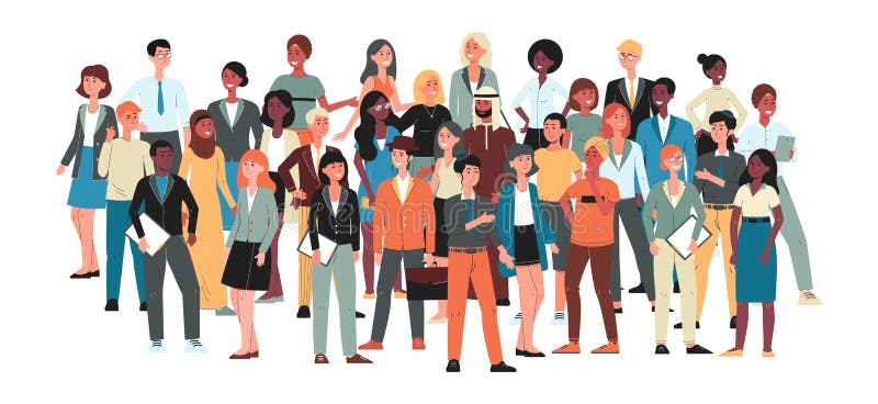 Comunidad multicultural - gran multitud de personas unidas ilustración del vector