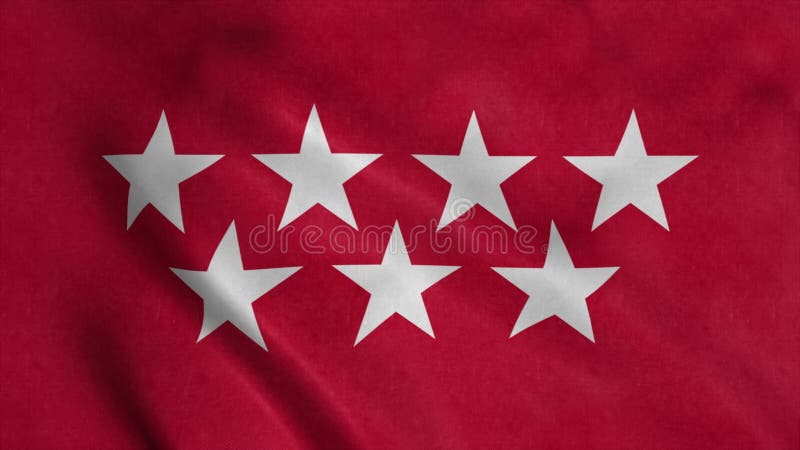 Comunidade de madrid flag spanha no fundo realista do vento ilustração do vetor