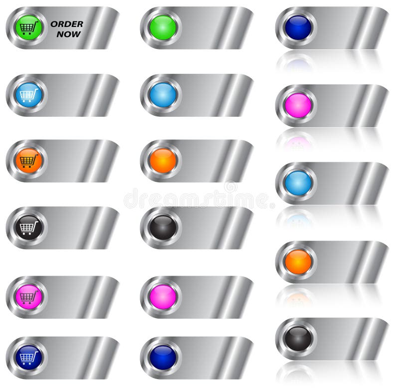 Comércio electrónico e jogo em branco da tecla/ícone ilustração stock Comércio electrónico e jogo em branco da tecla/ícone ilustração stock