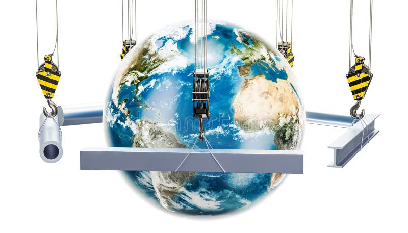 Comércio global do conceito rolado dos produtos, rendição 3D ilustração royalty free Comércio global do conceito rolado dos produtos, rendição 3D ilustração royalty free