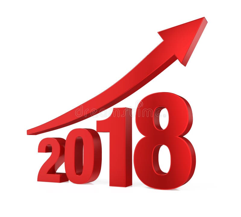 2018 con la freccia su isolata illustrazione di stock 2018 con la freccia su isolata illustrazione di stock