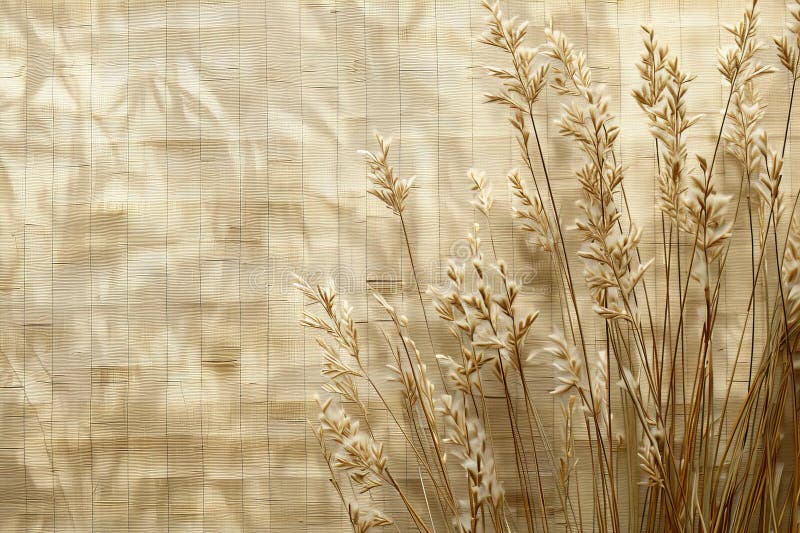 Con una foto de un tapiz de pasto beige con líneas verticales para textura y patrón mostrando la belleza natural de ba ilustración del vector