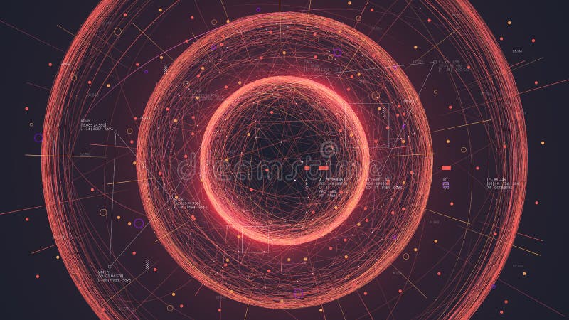 Concatenación futurista de líneas de información en formas de bases de datos visualización del procesamiento informático de nubes libre illustration