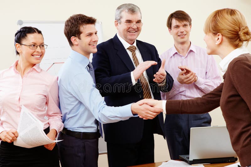 Chegar a um acordo imagem de stock