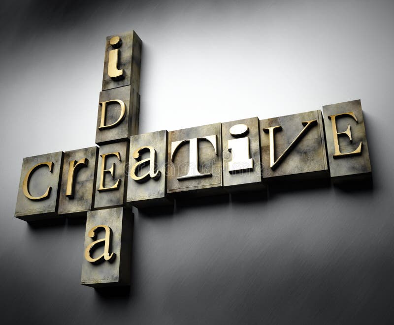 Conceito de ideia criativa, texto tipográfico vintage ilustração do vetor