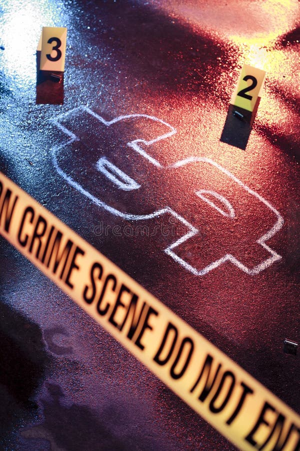 Conceito da bancarrota com uma cena do crime fotografia de stock Conceito da bancarrota com uma cena do crime fotografia de stock