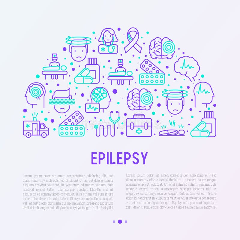 Conceito da epilepsia no meio círculo ilustração stock Conceito da epilepsia no meio círculo ilustração stock