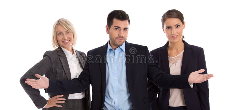 Conceito da igualdade de gênero: equipe de executivos fêmeas e masculinos fotografia de stock royalty free Conceito da igualdade de gênero: equipe de executivos fêmeas e masculinos fotografia de stock royalty free