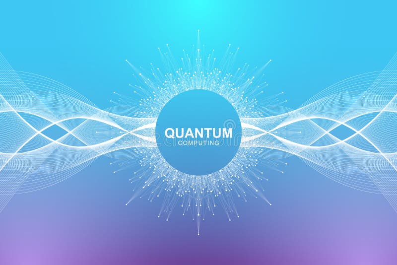 Quantum computer technology concept. Deep learning artificial intelligence. Big data algorithms visualization for business, science, technology. Waves flow. Vector illustration. Quantum computer technology concept. Deep learning artificial intelligence. Big data algorithms visualization for business, science, technology. Waves flow. Vector illustration.