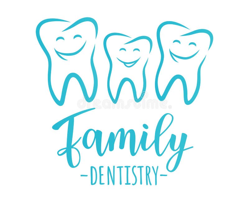 Conceito da odontologia da família ilustração do vetor Conceito da odontologia da família ilustração do vetor