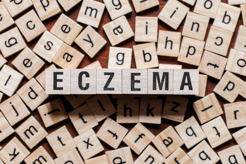Conceito da palavra da eczema imagem de stock Conceito da palavra da eczema imagem de stock