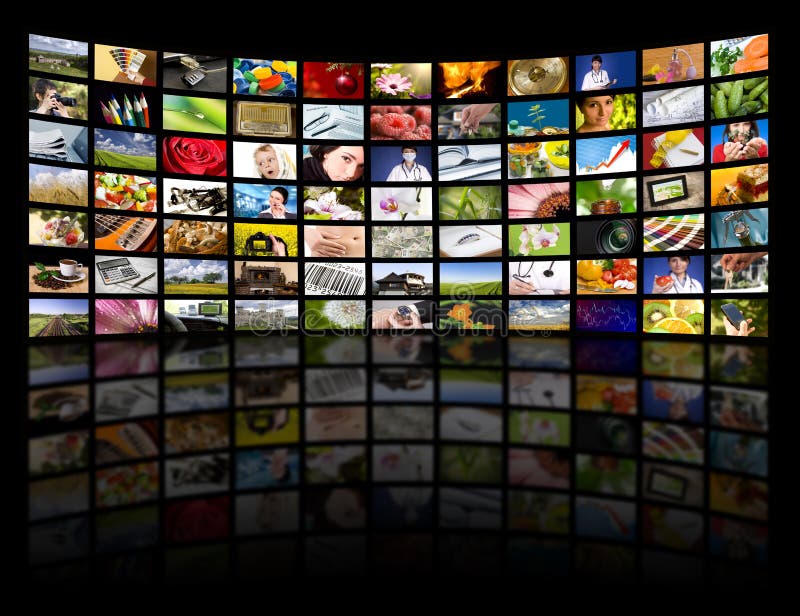 Conceito da produção da televisão. Painéis do filme da tevê fotografia de stock royalty free Conceito da produção da televisão. Painéis do filme da tevê fotografia de stock royalty free