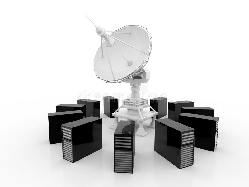 Conceito da rede de comunicação global 3d rendem ilustração royalty free