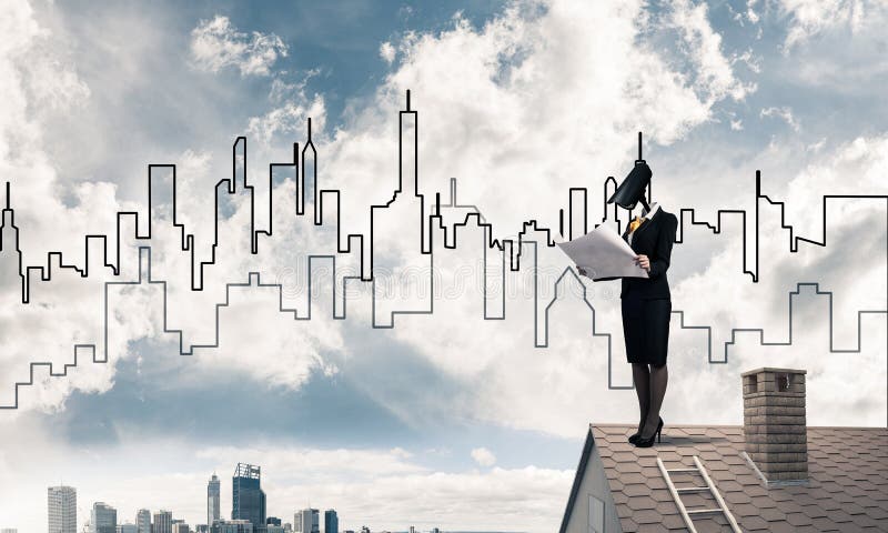 Conceito da segurança interna e da proteção de privacidade com cabeça de câmera fotografia de stock royalty free