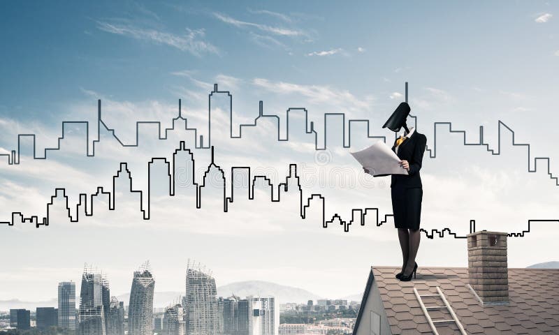 Conceito da segurança interna e da proteção de privacidade com cabeça de câmera foto de stock