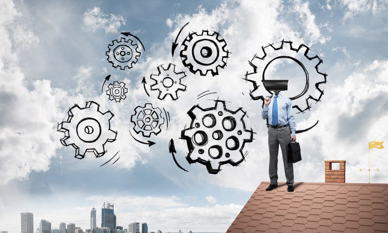 Conceito da segurança interna e da proteção de privacidade com cabeça de câmera foto de stock