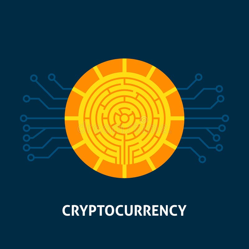 Conceito de Tecnologia de Criptomoeda ilustração royalty free