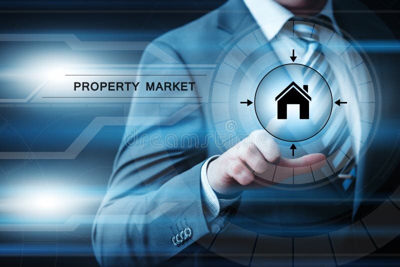 Conceito da tecnologia do negócio do Internet do mercado imobiliário da gestão de investimento da propriedade fotos de stock royalty free Conceito da tecnologia do negócio do Internet do mercado imobiliário da gestão de investimento da propriedade fotos de stock royalty free