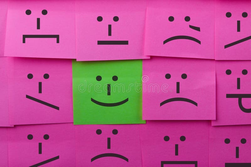 Conceito das emoções Fundo de notas pegajosas imagens de stock royalty free Conceito das emoções Fundo de notas pegajosas imagens de stock royalty free