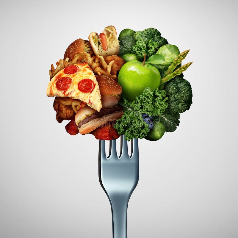 Conceito das opções da saúde do alimento ilustração royalty free Conceito das opções da saúde do alimento ilustração royalty free