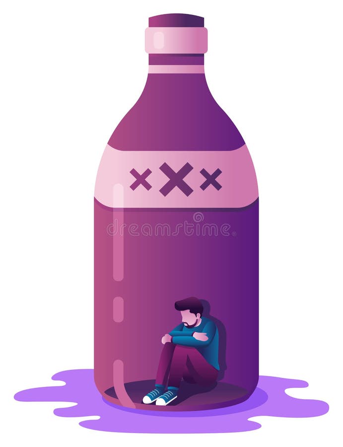 Conceito de alcoolismo em branco ilustração do vetor