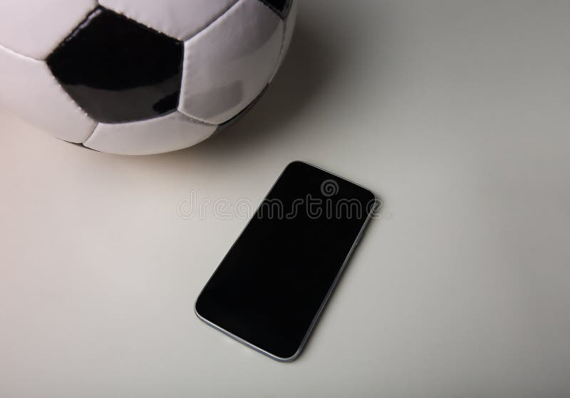 Conceito Apostas Futebol Online Tela Smartphone Branco Bola