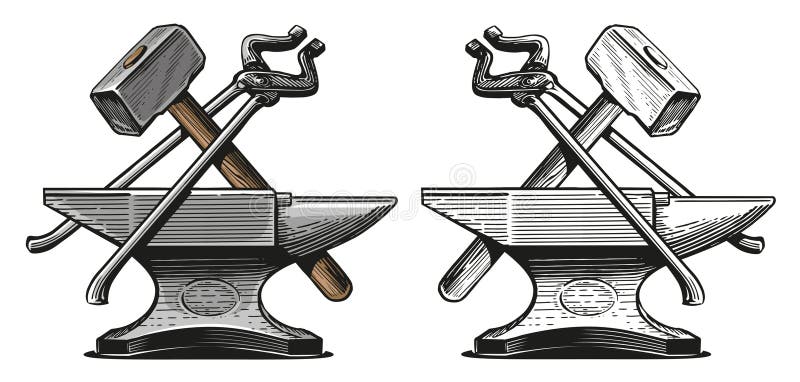 única linha contínua desenhando mestre ferreiro feminino bonito no avental  colocando material de metal quente do forno em água fria. trabalhador de  bigorna de artesanato de aço. uma linha desenhar ilustração em