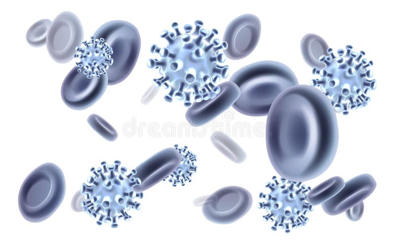 Conceito de ilustração de moléculas de células sanguíneas de vírus