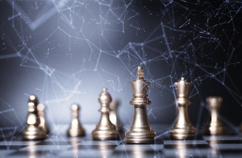 Conceito de jogo de tabuleiro de xadrez de ideias de negócios e competição  e significado do plano de estratégia