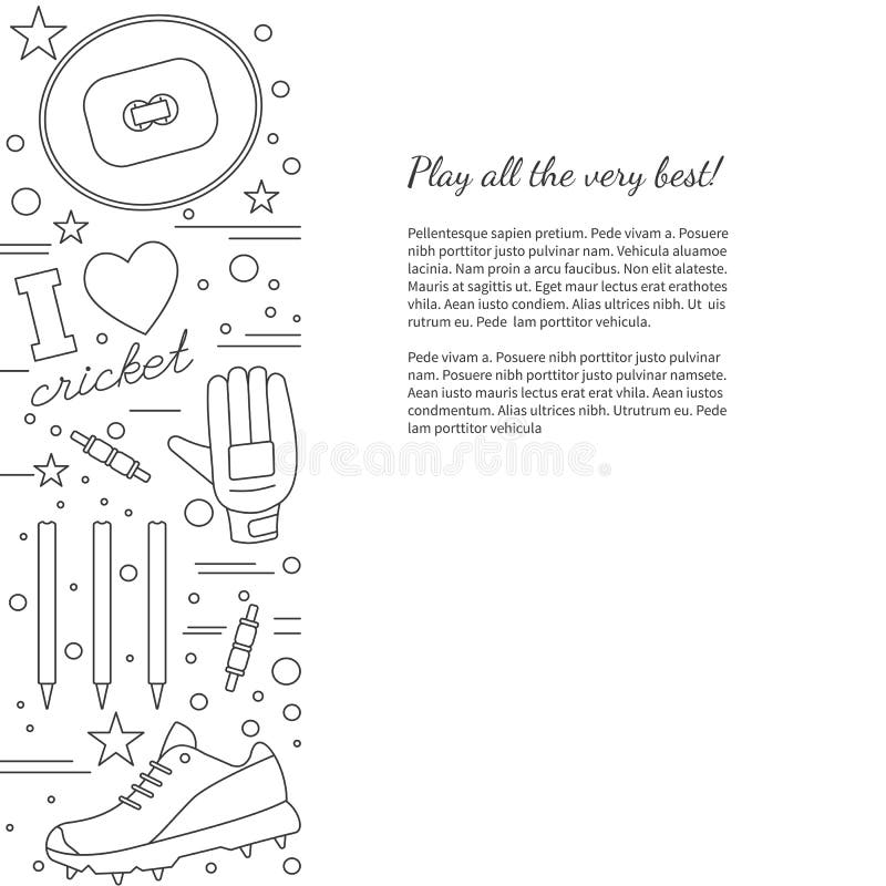 Conceito de projeto gráfico do jogo do esporte do grilo ilustração stock Conceito de projeto gráfico do jogo do esporte do grilo ilustração stock
