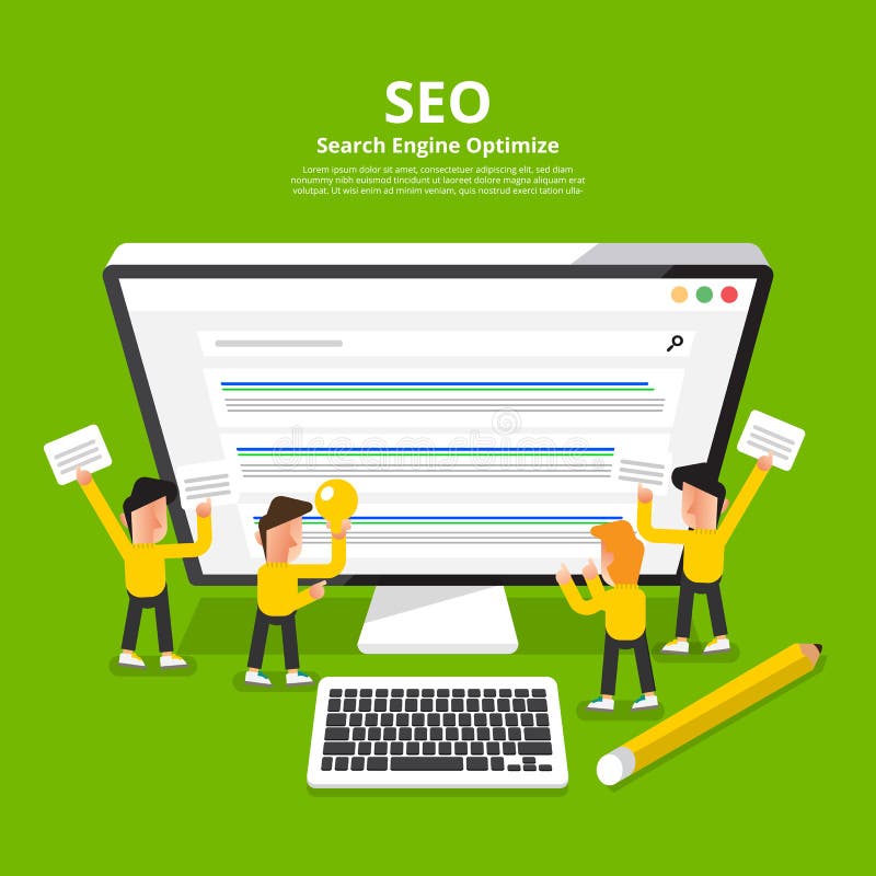 Conceito de projeto liso SEO (o Search Engine aperfeiçoa) Illustr do vetor ilustração do vetor Conceito de projeto liso SEO (o Search Engine aperfeiçoa) Illustr do vetor ilustração do vetor