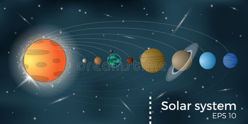Conceito de sistema solar ilustração stock Conceito de sistema solar ilustração stock