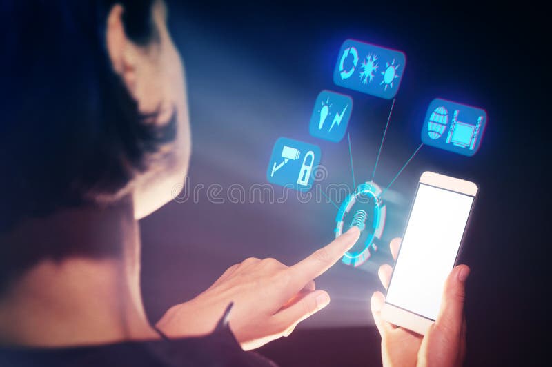 Conceito de uma casa inteligente imagens de stock royalty free