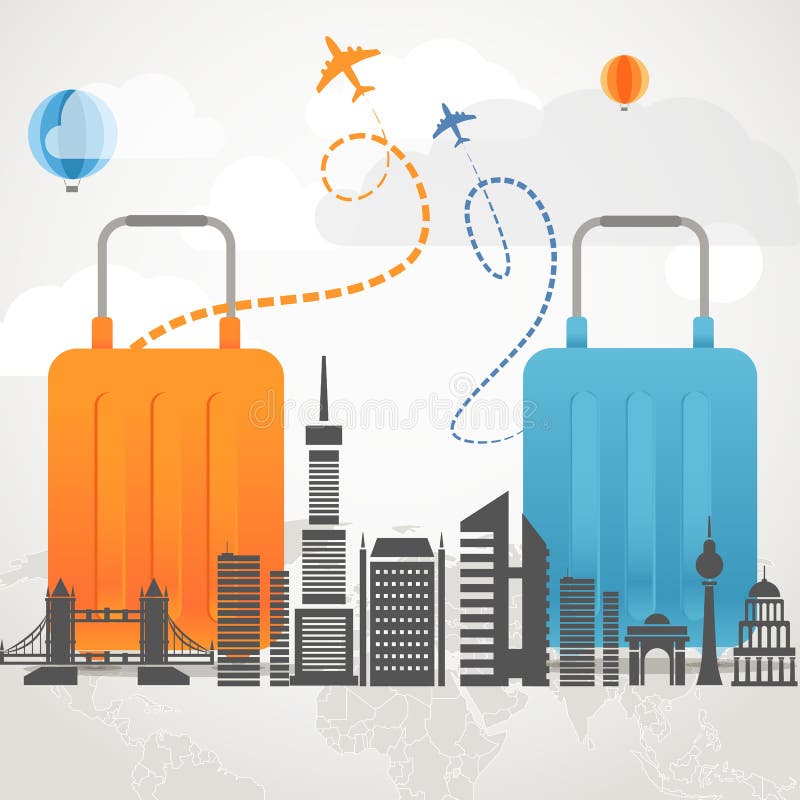 Composição conceptual de viagem de férias ilustração stock