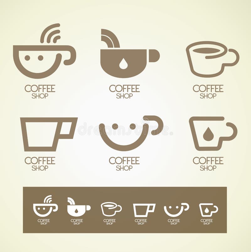 Conceito do café do projeto do logotipo e do símbolo ilustração do vetor Conceito do café do projeto do logotipo e do símbolo ilustração do vetor