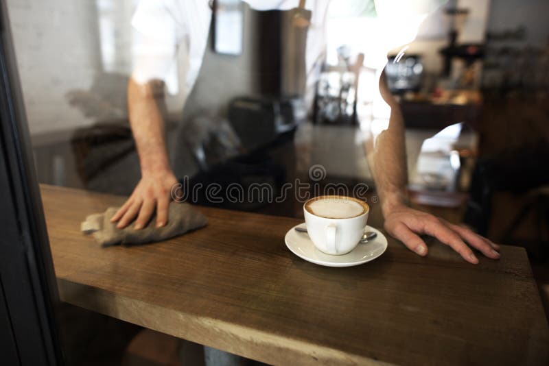 Conceito do café do serviço ao cliente do pessoal de serviço do serviço fotos de stock Conceito do café do serviço ao cliente do pessoal de serviço do serviço fotos de stock
