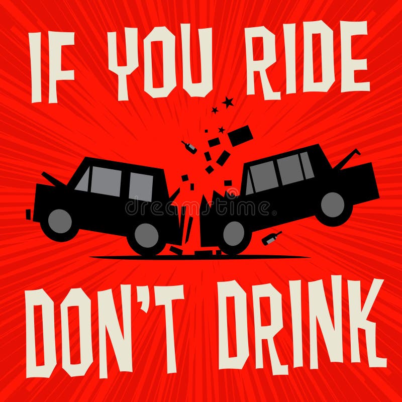 Conceito do cartaz com acidente de viação ilustração royalty free